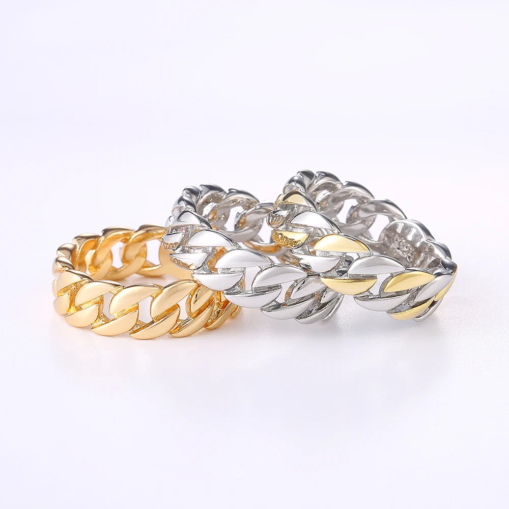 Metallic Chain Rings Men and Women Simple Design Hip Hop Party Cool Accessories Versatile Punk Style Jewelry Couple Rings