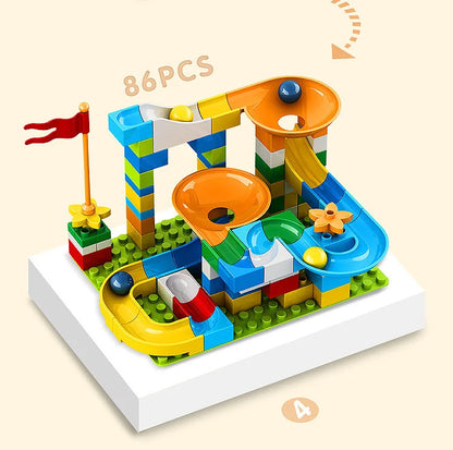 86-344pcs Marble Race Run Block Big Size Building Blocks Maze Ball Funnel Slide Blocks Creative Bricks Assemble Toys for Kids