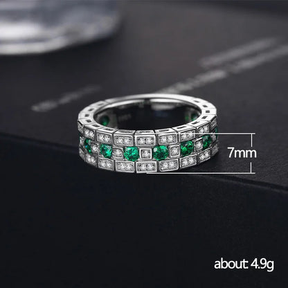 Luxury Green CZ Wedding Bands Female Rings Simple and Elegant Lady Accessories Anniversary Party Ring Gift Trendy Jewelry