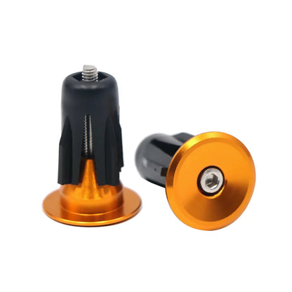 Bicycle Grip Handlebar End Cap Aluminium Alloy Lock MTB Mountain Cycling Handle Bar Grips End Plugs Black For Bike Accessories