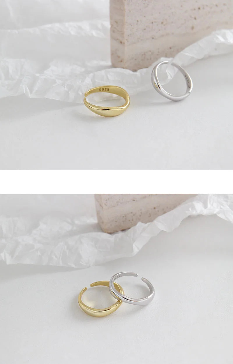 XIYANIKE Silver Color  Irregular Wave Rings Trendy Simple Geometric Handmade Jewelry for Women Couple Size 17mm Adjustable