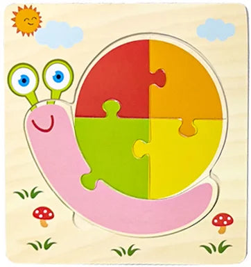 Baby Toys Wooden 3D Jigsaw Puzzle Cartoon Animal Traffic Tangram Jigsaw Puzzles Early Learning Educational Toys For Children
