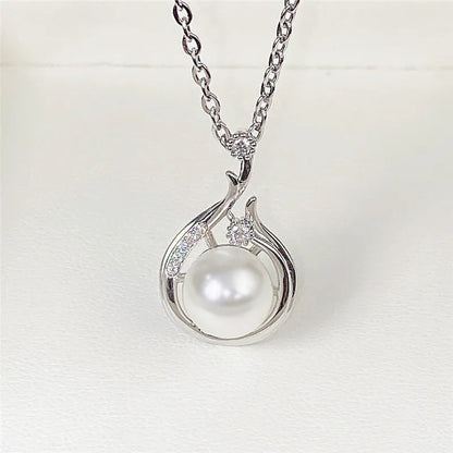 Water Drop Pendant Necklace with Simulated Pearl Engagement Wedding Party Elegant Accessories for Women Fashion Jewelry