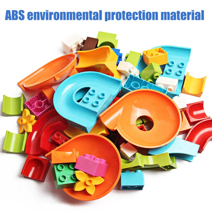 86-344pcs Marble Race Run Block Big Size Building Blocks Maze Ball Funnel Slide Blocks Creative Bricks Assemble Toys for Kids