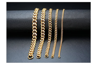 Vnox 3-11mm Chunky Miami Curb Chain Bracelet for Men, Stainless Steel Cuban Link Chain Wristband Classic Punk Heavy Male Jewelry