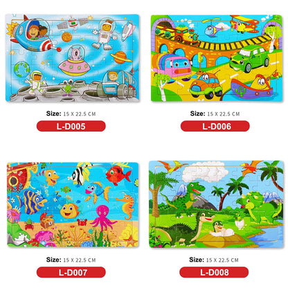 30 Pieces Wooden 3d Puzzles Cartoon Animal Jigsaw Puzzle Board Game Preschool Montessori Educational Toys For Children