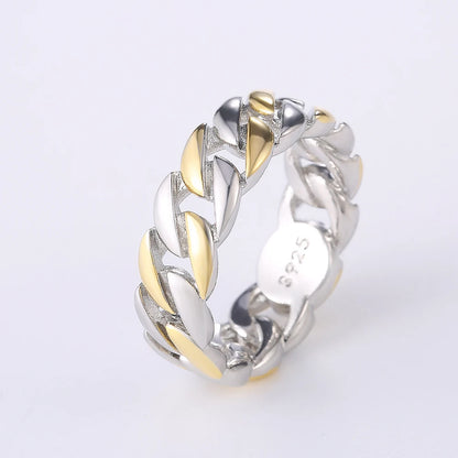 Metallic Chain Rings Men and Women Simple Design Hip Hop Party Cool Accessories Versatile Punk Style Jewelry Couple Rings