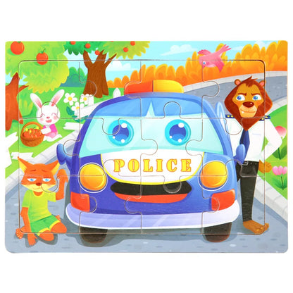 15*11cm 3D Puzzle Cartoon Animals Wood Puzzle Kids Cognitive Jigsaw Puzzle Baby Wooden Toys Educational Toys for Children