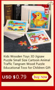 15*11cm 3D Puzzle Cartoon Animals Wood Puzzle Kids Cognitive Jigsaw Puzzle Baby Wooden Toys Educational Toys for Children
