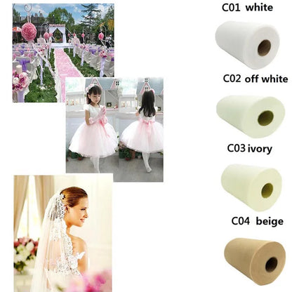 25Yards/Lot 6inch Tissue Tulle Roll Wedding Decoration Tutu Spool Craft Birthday Party Baby Shower Wedding Decor Supplies