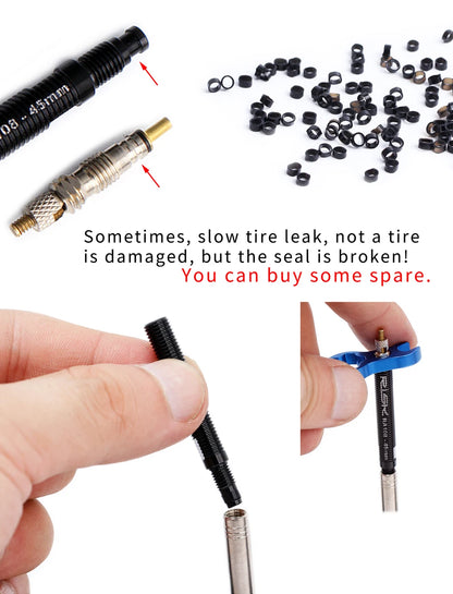 RISK Bicycle Presta Valve Extender Pole with 3in1 Wrench Tool 45mm/80mm Road Bike Rim Valve Extension Rod for Tube Tire Tubeless