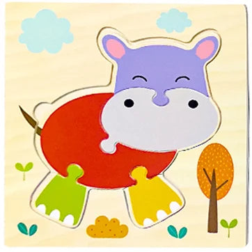 Baby Toys Wooden 3D Jigsaw Puzzle Cartoon Animal Traffic Tangram Jigsaw Puzzles Early Learning Educational Toys For Children