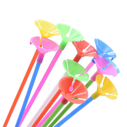30cm Latex Balloon Stick White Balloons Holder Sticks with Cup Wedding Birthday Party Inflatable Balls Decoration Accessories