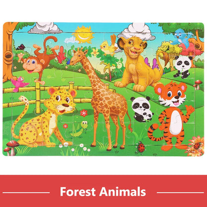 30 Pieces Wooden 3d Puzzles Cartoon Animal Jigsaw Puzzle Board Game Preschool Montessori Educational Toys For Children