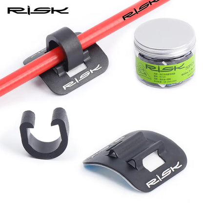 RISK Bicycle Cables Housing Bike Oil Tube Fixed Clips C Shape Shift Brake Guide Cable Tube Fixed Clamp Frame Buckle