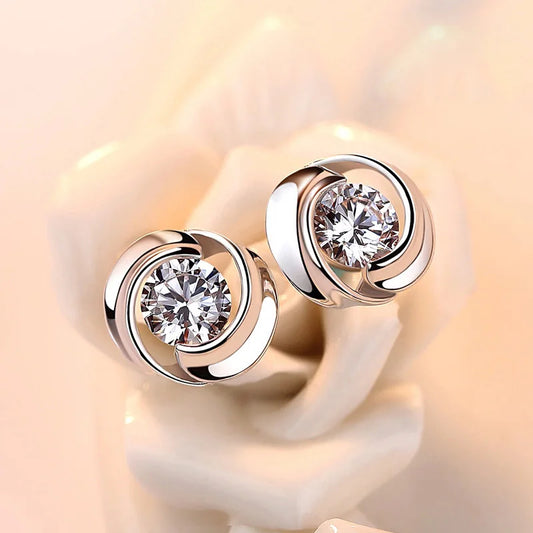 Delicate Cubic Zirconia Earrings Lady's Daily Wearable Accessories High-quality Silver Color Simple Elegant Women Jewelry