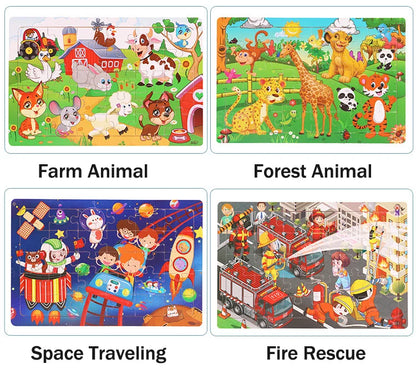 30 Pieces Wooden 3d Puzzles Cartoon Animal Jigsaw Puzzle Board Game Preschool Montessori Educational Toys For Children