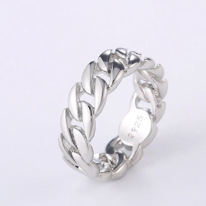 Metallic Chain Rings Men and Women Simple Design Hip Hop Party Cool Accessories Versatile Punk Style Jewelry Couple Rings