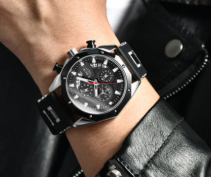 2024 LIGE New Fashion Mens Watches Top Brand Luxury Silicone Sport Watch Men Quartz Date Clock Waterproof Wristwatch Chronograph