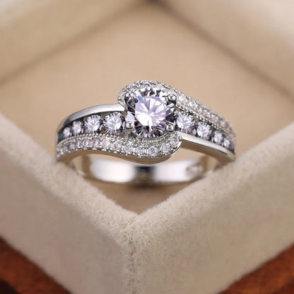 Special-interest Black Stone Women Wedding Ring Dazzling Crystal Zircon Delicate Gift Top Quality Female Classic Jewelry