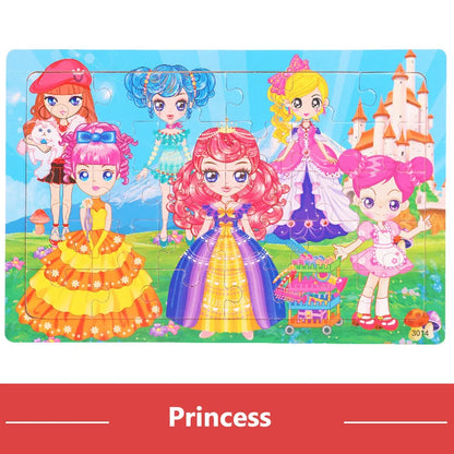 30 Pieces Wooden 3d Puzzles Cartoon Animal Jigsaw Puzzle Board Game Preschool Montessori Educational Toys For Children