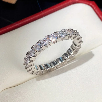 Fashion Contracted Design Women's Ring with Brilliant White Cubic Zirconia Wedding Party Daily Wearable Statement Jewelry