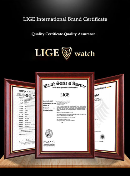 2024 LIGE New Fashion Mens Watches Top Brand Luxury Silicone Sport Watch Men Quartz Date Clock Waterproof Wristwatch Chronograph