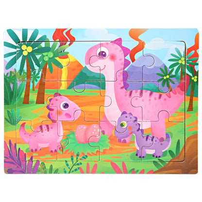 15*11cm 3D Puzzle Cartoon Animals Wood Puzzle Kids Cognitive Jigsaw Puzzle Baby Wooden Toys Educational Toys for Children