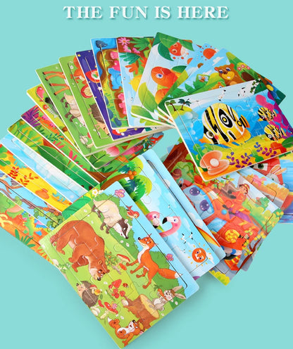 15*11cm 3D Puzzle Cartoon Animals Wood Puzzle Kids Cognitive Jigsaw Puzzle Baby Wooden Toys Educational Toys for Children