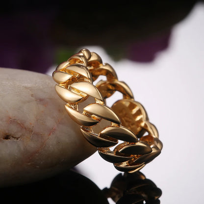 Metallic Chain Rings Men and Women Simple Design Hip Hop Party Cool Accessories Versatile Punk Style Jewelry Couple Rings