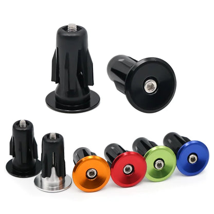 Bicycle Grip Handlebar End Cap Aluminium Alloy Lock MTB Mountain Cycling Handle Bar Grips End Plugs Black For Bike Accessories