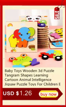 15*11cm 3D Puzzle Cartoon Animals Wood Puzzle Kids Cognitive Jigsaw Puzzle Baby Wooden Toys Educational Toys for Children