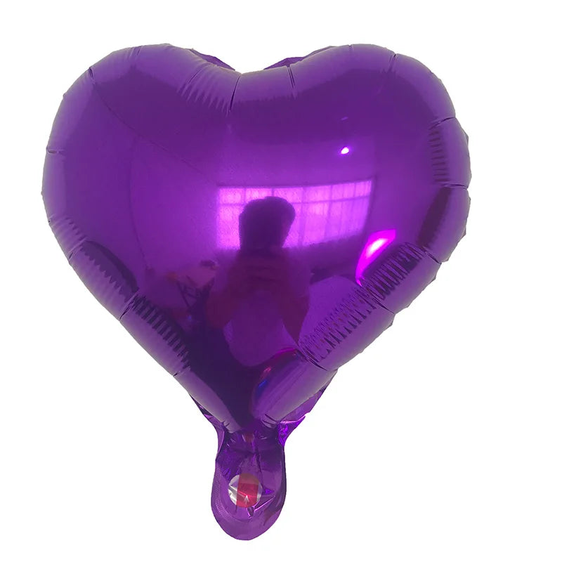 10pcs 10inch heart love aluminum foil balloon baby shower child birthday party wedding  decor supplies air balloons Globos