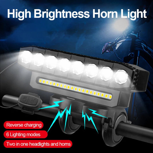 New USB Charging MTB Headlight Bicycle Light LED Waterproof Cycling Lamp Flashlight Cycling Horn Bike Light Front light bicycle