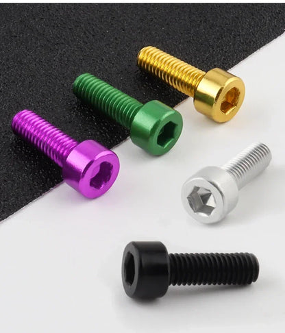 2pcs Bicycle Bottle Cage Screw M5 Aluminum Alloy Cycling Water Bottle Holder Bolts Hex Socket Fixing Screw MTB Bike Accessories