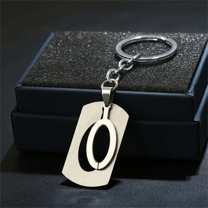NEW DIY Stainless Steel A-Z Letters key Chain Charm 26 Letters KeyChain Men Women keychain Couple gift Jewelry Car Key Ring