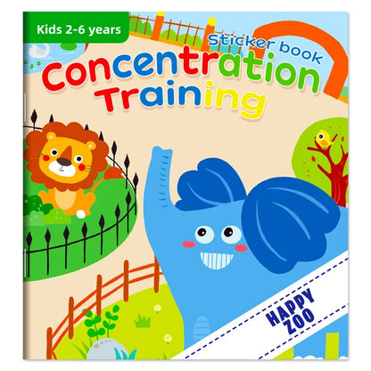 Children's Sticker Book Early Education Cartoon Animal Cognitive Puzzle Sticker Toys Educational Montessori Toys for Kids 3-6