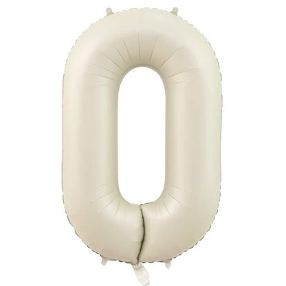 32/40inch Cream Caramel Big Number Foil Balloons 0 1 2 3 4 5 6 7 8 9 Balls White Color Wedding Birthday Party Decor Baby Shower