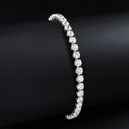 2024 New Arrival  Luxury Round Silver Color on Hand Bracelet Bangle for Women Anniversary Gift Jewelry Bulk Sell S5650