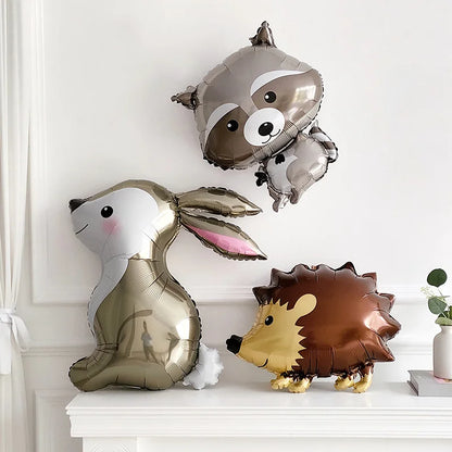 Cartoon Animal Rabbit Deer Foil Balloon Kids Gifts Birthday Party Jungle Animal Theme Decoration Squirrel Fox Bear Helium Globos
