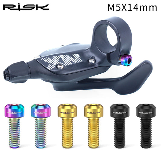 2pcs Titanium Alloy Shifter Fixing Bolts M5X14mm Brake Lever Bolts For MTB Derailleur Fixing Screw For Cycling Bicycle Shifter