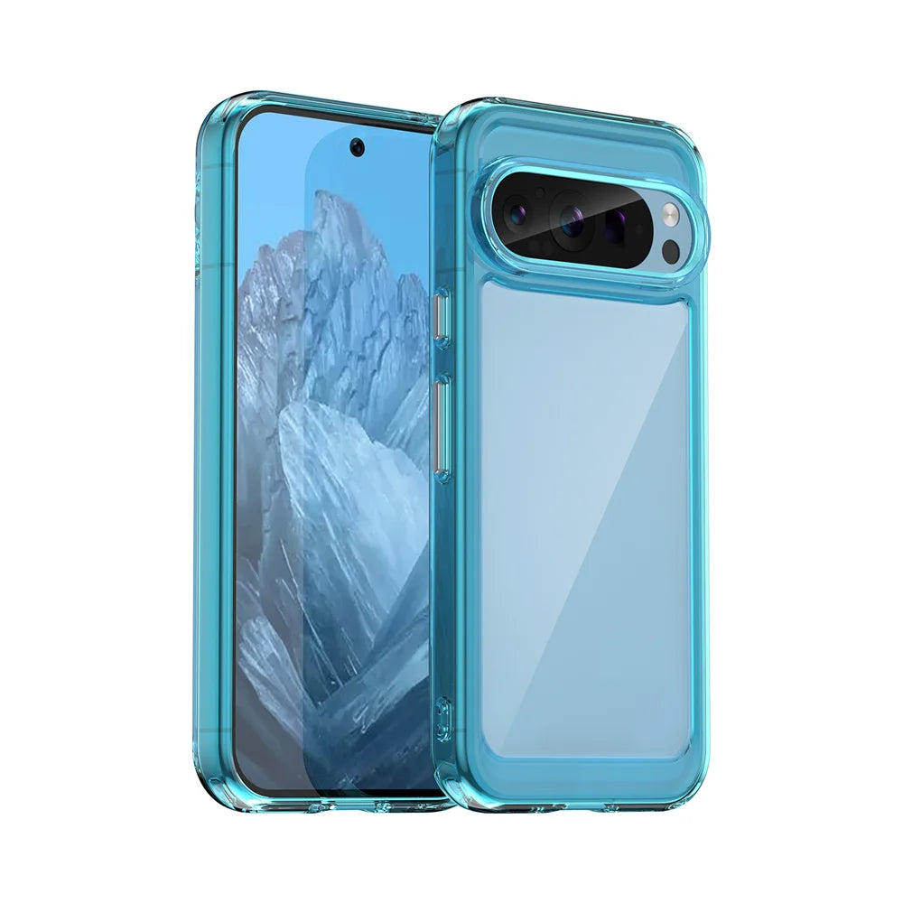 Fashion Transparent Acrylic Case For Google Pixel 9 8 7 Pro 8 7 A Colorful Hard Clear Shockproof Thin Cover For Pixel 9 Pro XL