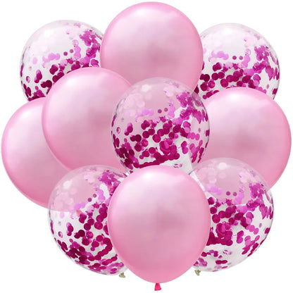 12inch 10pcs Mix Blue Rose Gold Confetti Latex Balloon colorful Baby Shower Wedding Birthday Party Decor Clear Balloons kids toy