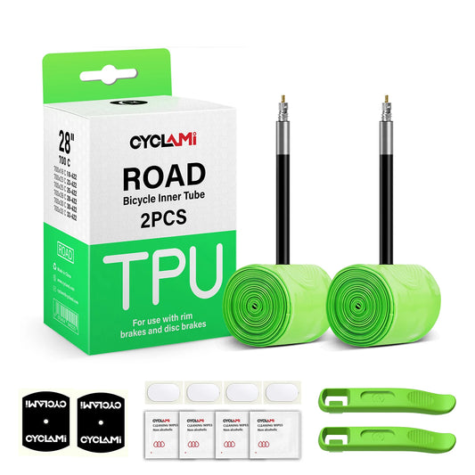 CYCLAMI TPU Material Ultralight Bike Inner Tube 700C 18 32 MTB Road Bicycle Tire 45 65 mm Length French Valve Tyre Repair Tools
