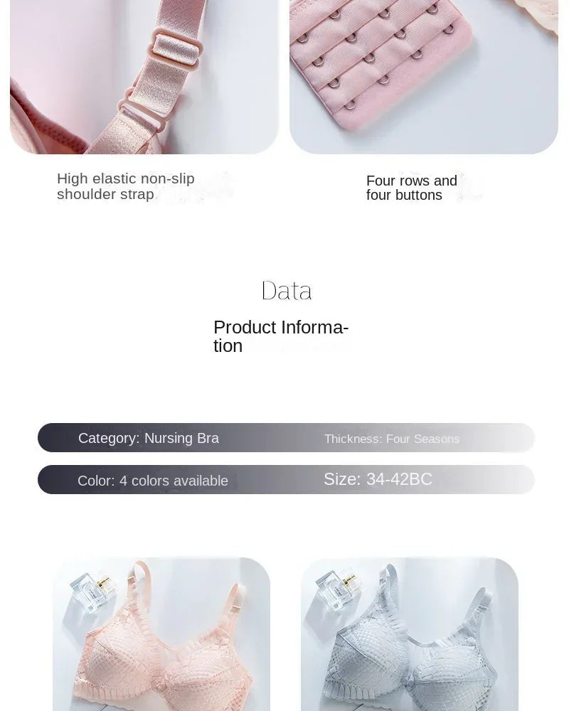 Front Button Maternity Nursing Bra Adjustable Gathered Underwear Comfortable Breastfeeding Bra for Feeding Pregnant Women Clothe