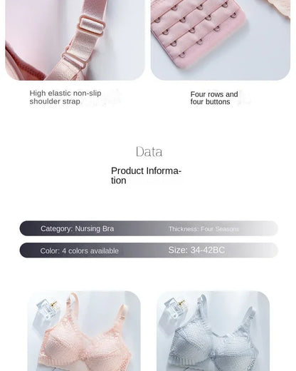 Front Button Maternity Nursing Bra Adjustable Gathered Underwear Comfortable Breastfeeding Bra for Feeding Pregnant Women Clothe