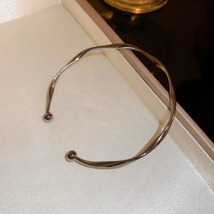 Retro Cuff Bracelet Opening Bangles for Women Minimalism Twisted Bracelets Wristband Jewelry Mom Wife Girls Birthday Gifts ﻿