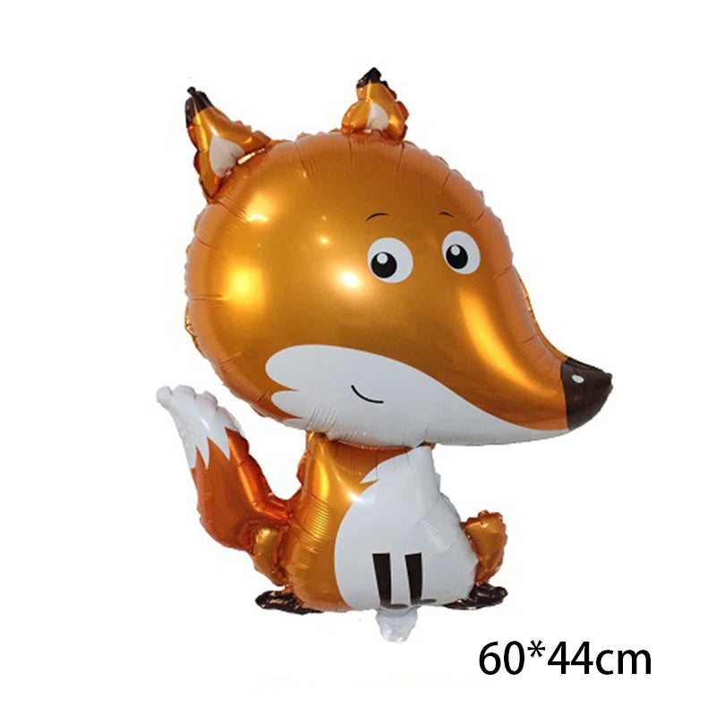 Cartoon Animal Rabbit Deer Foil Balloon Kids Gifts Birthday Party Jungle Animal Theme Decoration Squirrel Fox Bear Helium Globos