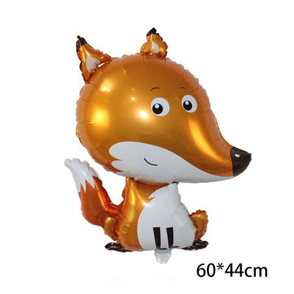 Cartoon Animal Rabbit Deer Foil Balloon Kids Gifts Birthday Party Jungle Animal Theme Decoration Squirrel Fox Bear Helium Globos
