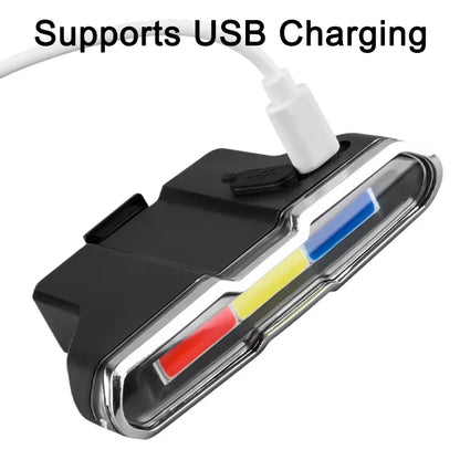 Bicycle Tail Light USB Rechargeable Bike Taillight Solar Power Long Endurance Cycling Rear Lamp Bright Mtb Warning Flashlight
